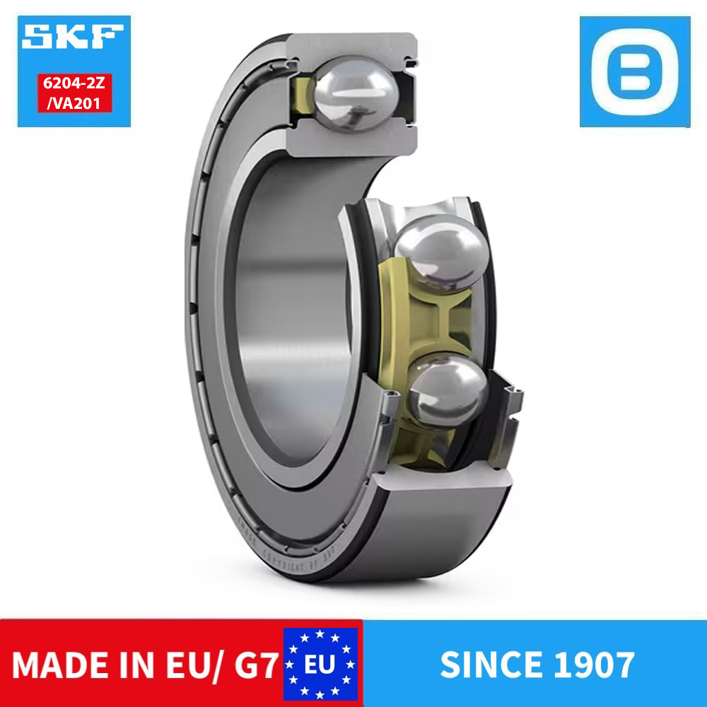SKF 6204 2Z C3 2Z/C3 RSH 2RSH 2RSH/C3 ZTN9/C3MTV528 2Z/VA201 VU350 VU350-2RS1/C3 W.2RS1 E2.2Z/C3 Deep groove ball bearing with seals or shields, Vòng bi cầu, d20xD47B14 mm, Xuất sứ EU/G7