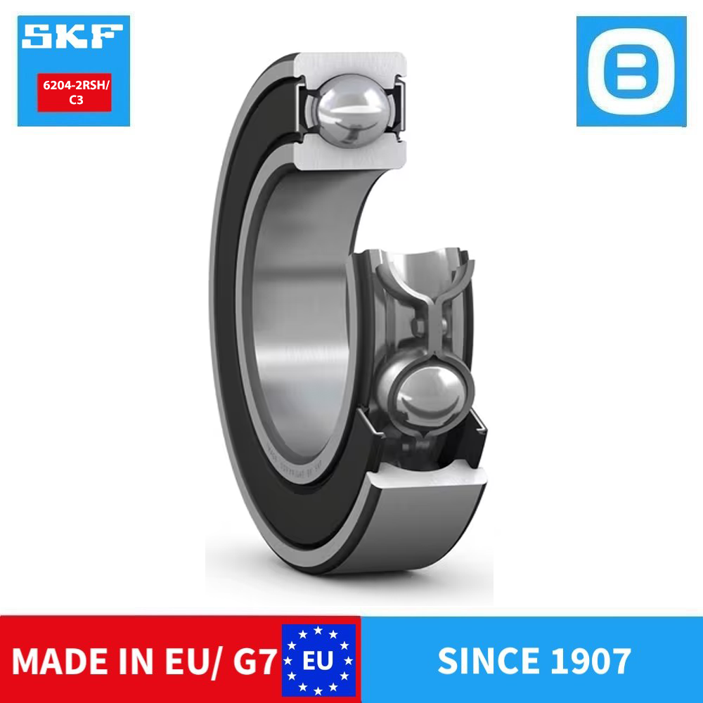 SKF 6204 2Z C3 2Z/C3 RSH 2RSH 2RSH/C3 ZTN9/C3MTV528 2Z/VA201 VU350 VU350-2RS1/C3 W.2RS1 E2.2Z/C3 Deep groove ball bearing with seals or shields, Vòng bi cầu, d20xD47B14 mm, Xuất sứ EU/G7
