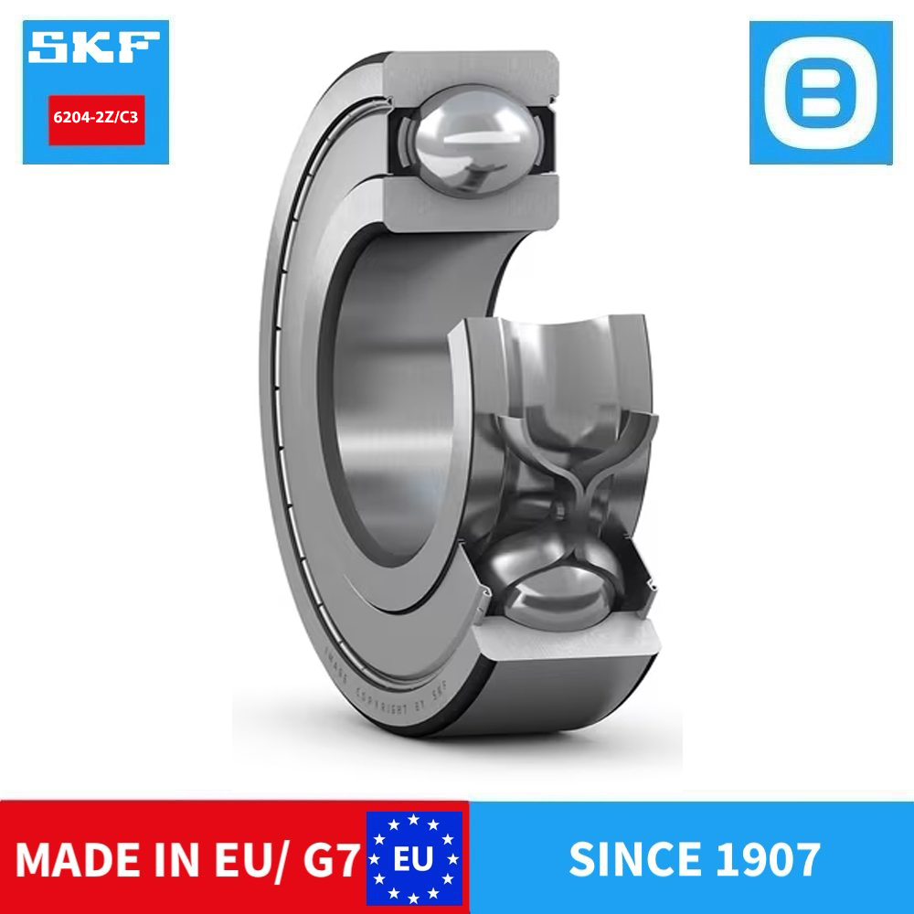 SKF 6204 2Z C3 2Z/C3 RSH 2RSH 2RSH/C3 ZTN9/C3MTV528 2Z/VA201 VU350 VU350-2RS1/C3 W.2RS1 E2.2Z/C3 Deep groove ball bearing with seals or shields, Vòng bi cầu, d20xD47B14 mm, Xuất sứ EU/G7