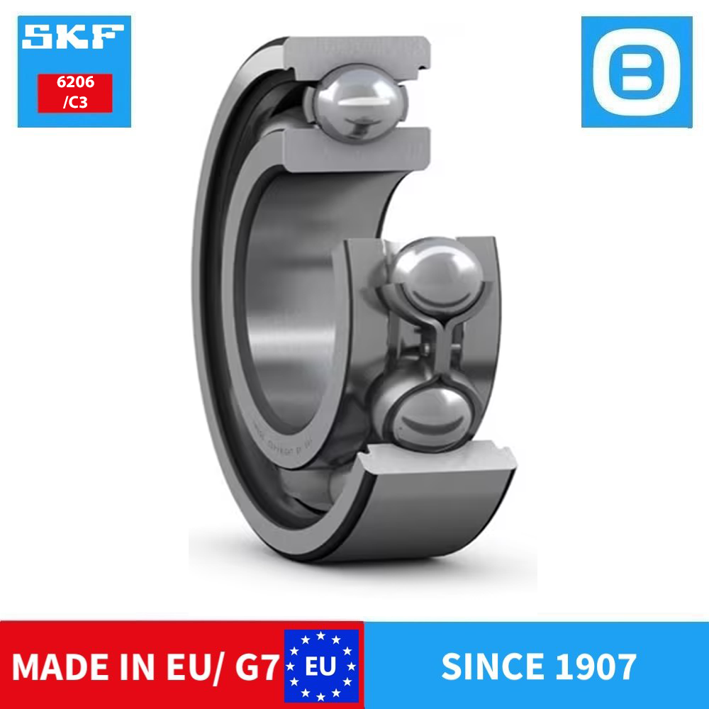 SKF 6206 Z 2Z C3 2Z/C3 2RS1 2RS1/C3 2RZ 2Z/VA201 2ZTN9/HC5C3WT VU350 Deep groove ball bearing, Vòng bi cầu, d30xD62xB16, Xuất sứ EU/G7