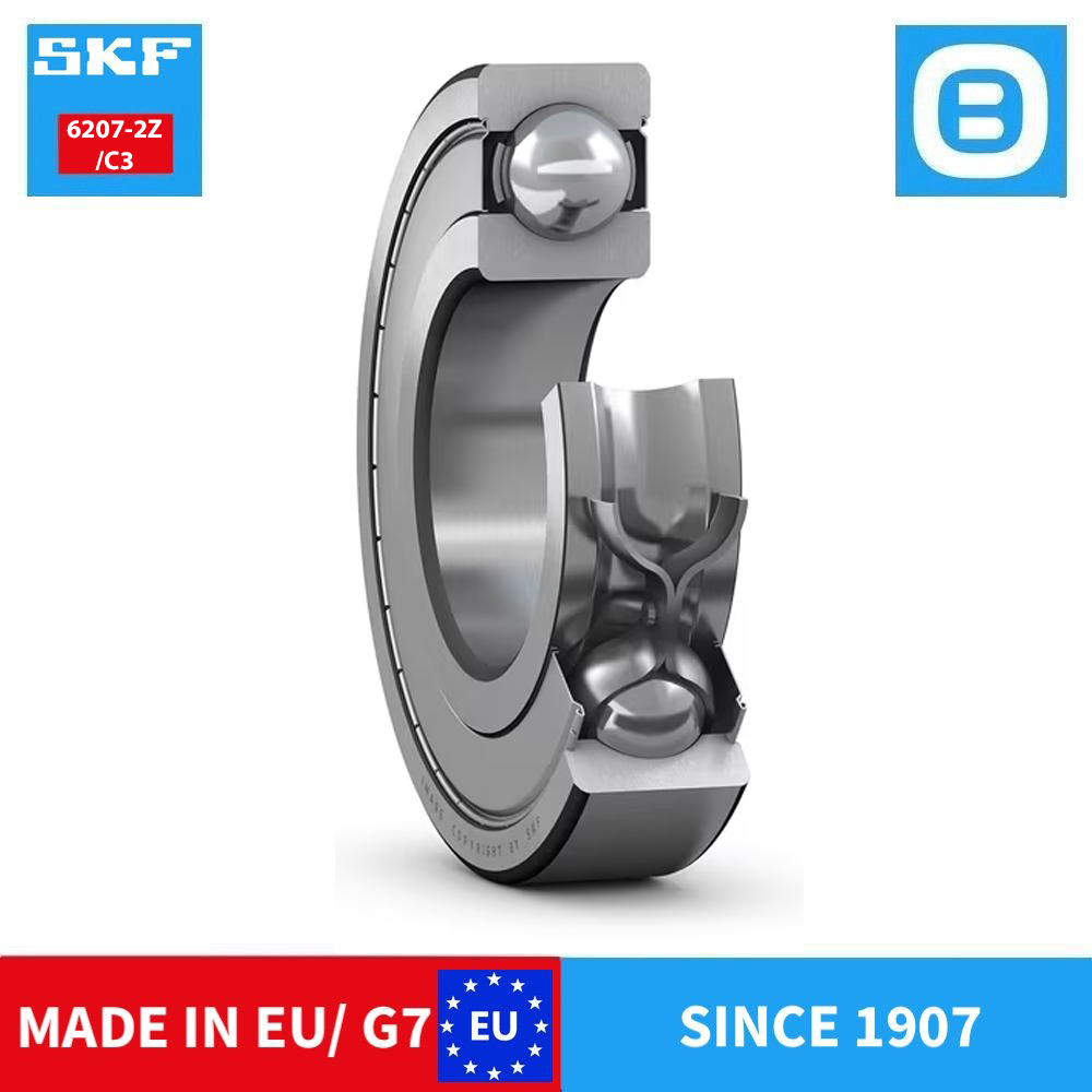 SKF 6207 2Z 2Z/C3 2RS1 2RS1/C3 C3VC104 Deep groove ball bearing, Vòng bi cầu, d35xD72xB17 mm, Xuất sứ EU/G7