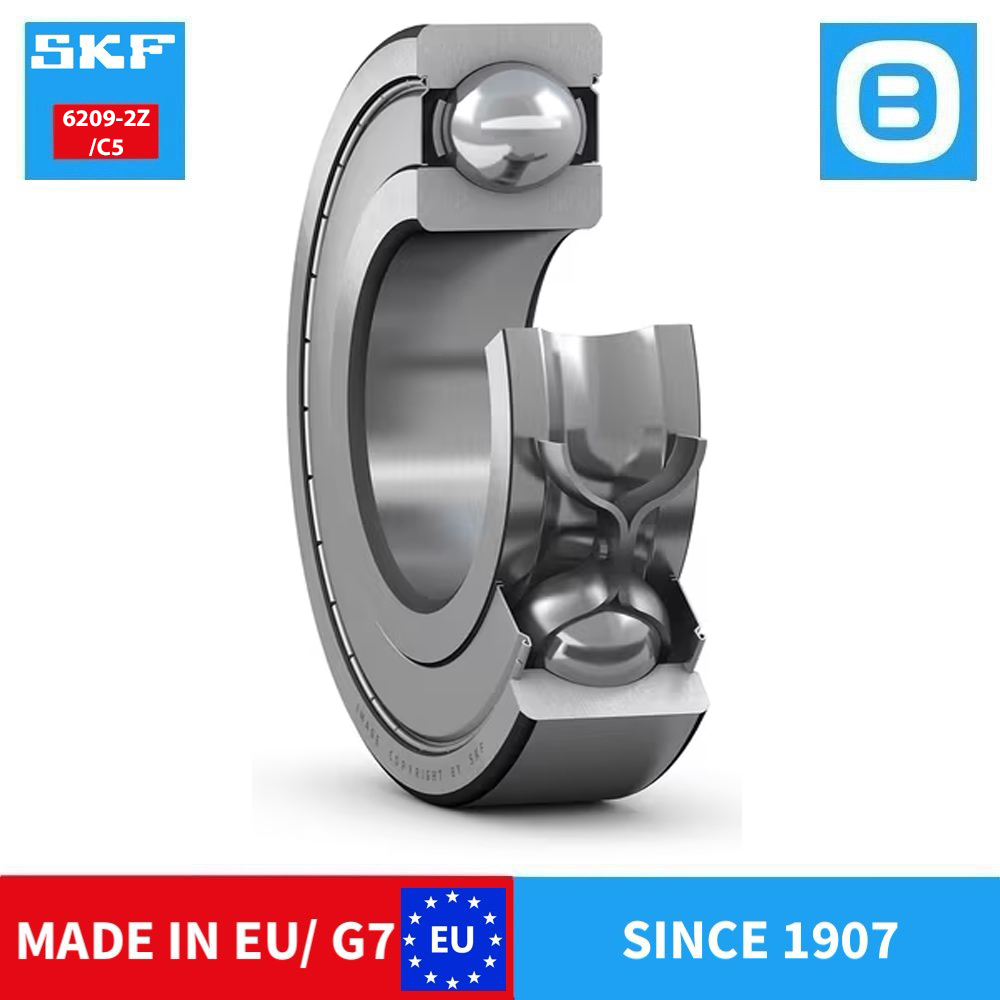 SKF 6209 2Z C3 2Z/C3 2RS1 2RS1/C3 C4 2Z/C4 2Z/C5 2Z/C3GJN Deep groove ball bearing with seals or shields, Vòng bi cầu, d45xD85xB19 mm, Xuất sứ EU/G7