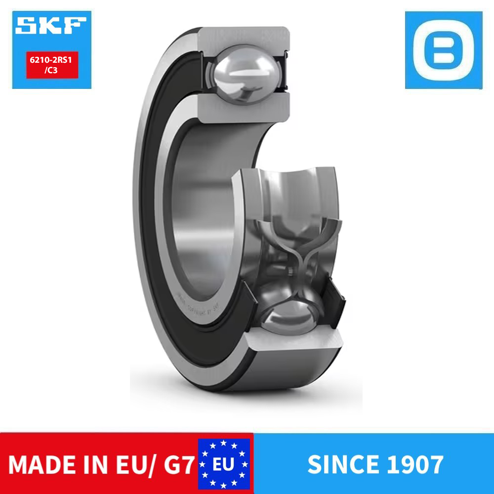 SKF 6210 2Z C3 2Z/C3 2RS1 2RS1/C3 C4 2RS1/C4 Deep groove ball bearing, Vòng bi cầu, d50xD90xB20 mm, Xuất sứ EU/G7