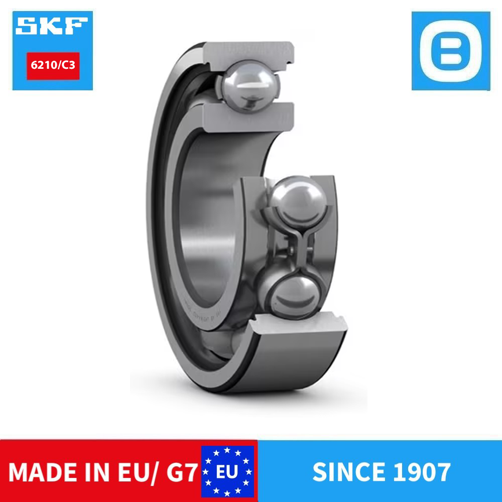SKF 6210 2Z C3 2Z/C3 2RS1 2RS1/C3 C4 2RS1/C4 Deep groove ball bearing, Vòng bi cầu, d50xD90xB20 mm, Xuất sứ EU/G7
