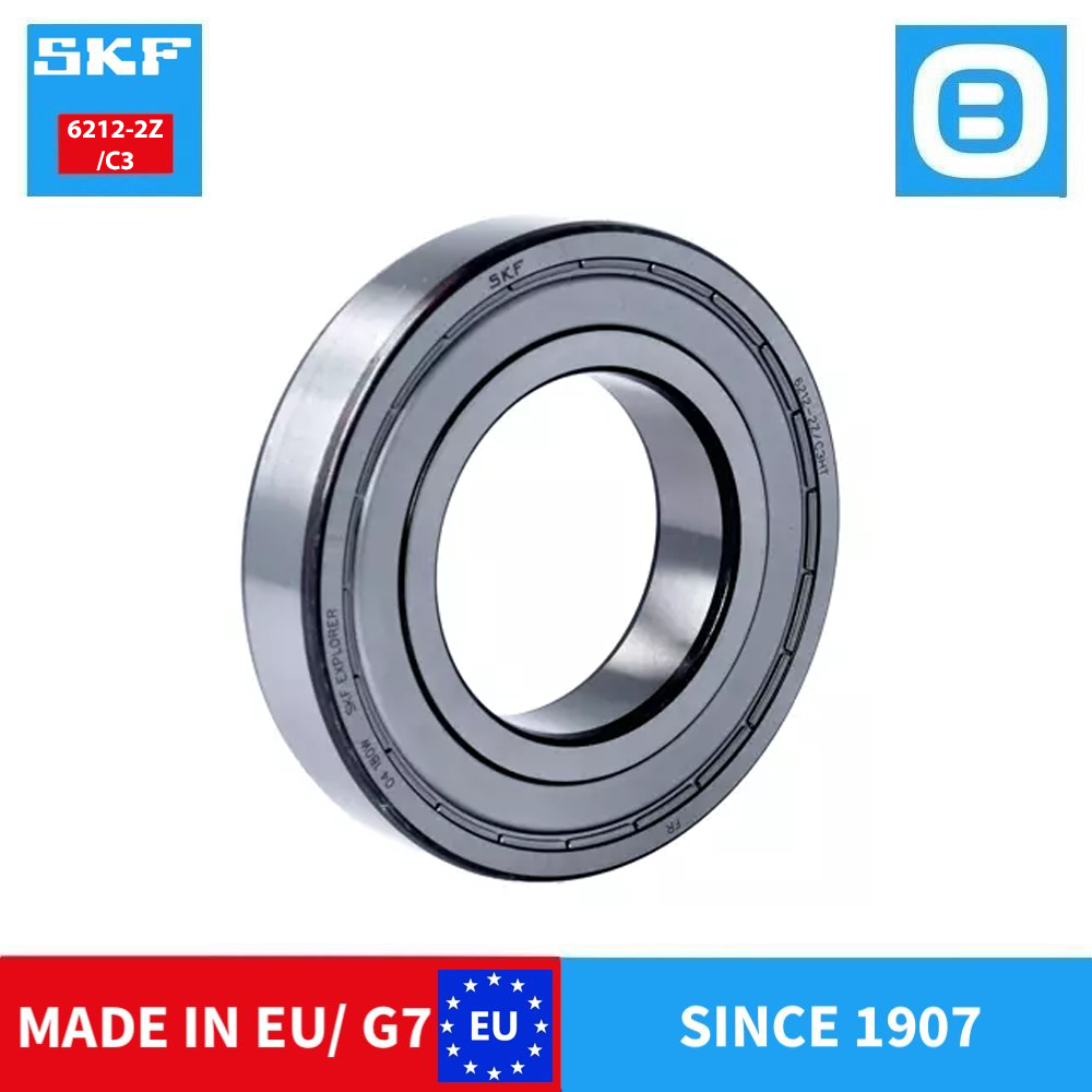 SKF 6212 2Z C3 2Z/C3 2RS1 2RS1/C3 M/C3 2Z/C4 NR Deep groove ball bearing, Vòng bi cầu, d60xD110xB22 mm, Xuất sứ EU/G7