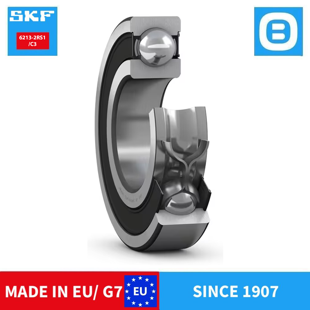 SKF 6213 2Z C3 2Z/C3 Z/C3 2RS1 2RS1/C3 NR Deep groove ball bearing, Vòng bi cầu, d65xD120xB23 mm, Xuất sứ EU/G7
