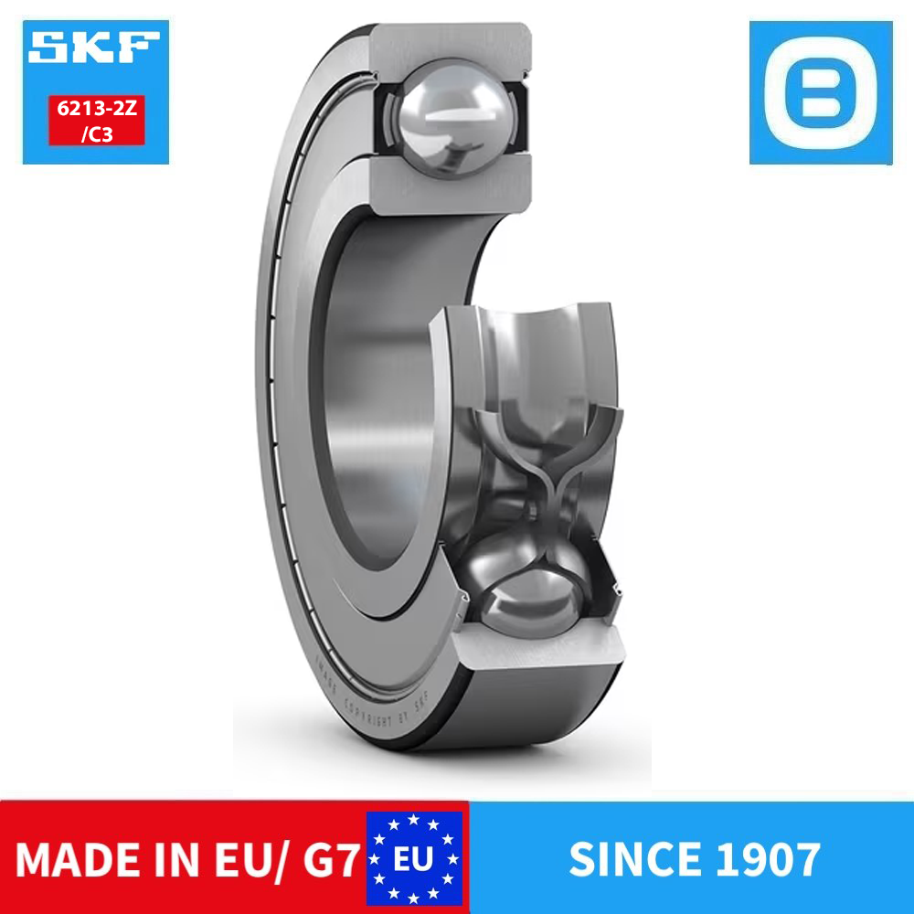 SKF 6213 2Z C3 2Z/C3 Z/C3 2RS1 2RS1/C3 NR Deep groove ball bearing, Vòng bi cầu, d65xD120xB23 mm, Xuất sứ EU/G7