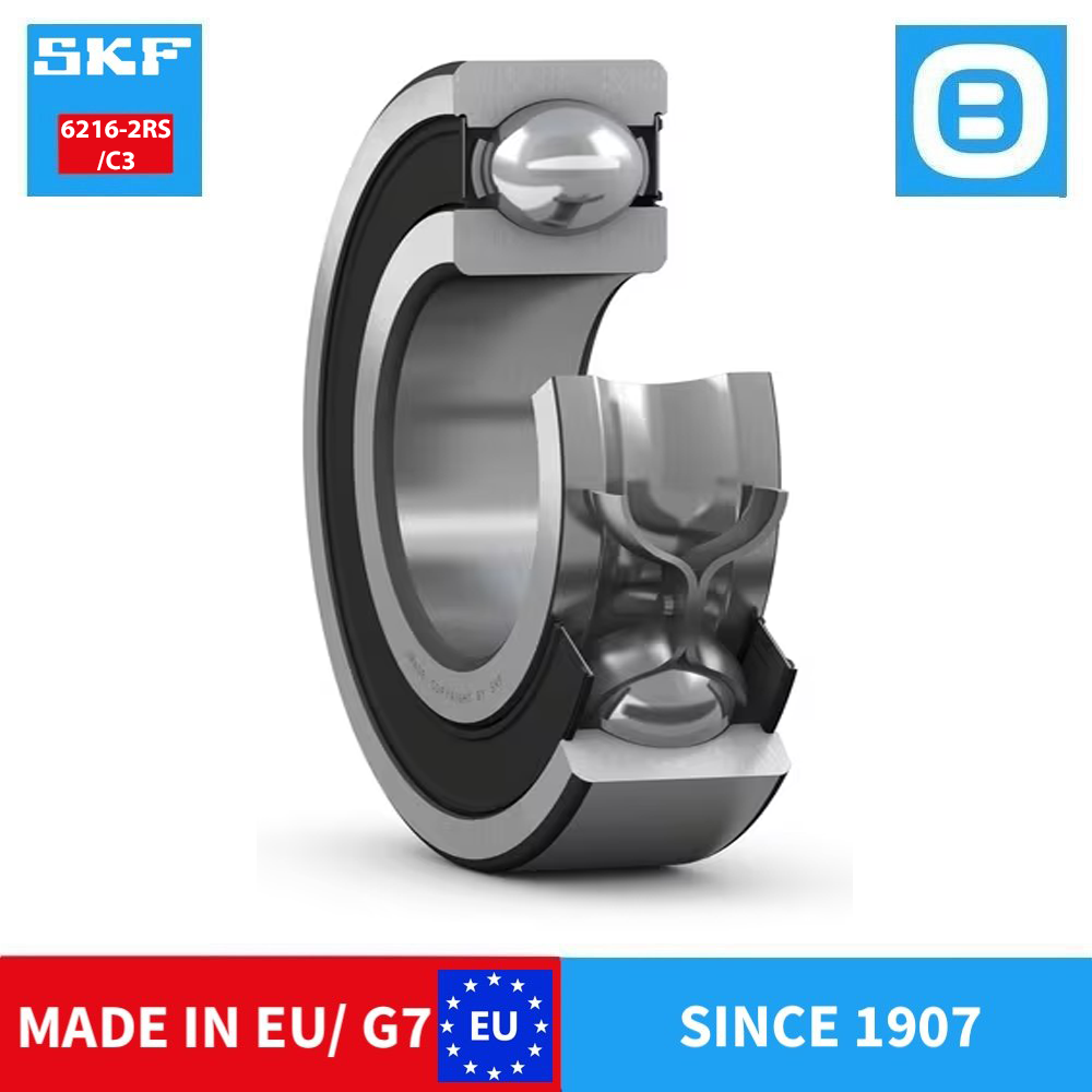 SKF 6216 2Z C3 2Z/C3 2RS1/C3 NR Deep groove ball bearing, Vòng bi cầu, d80xD140xB26 mm, Xuất sứ EU/G7