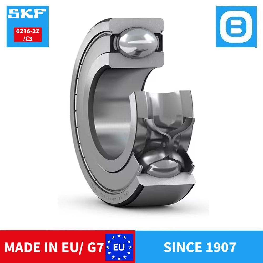 SKF 6216 2Z C3 2Z/C3 2RS1/C3 NR Deep groove ball bearing, Vòng bi cầu, d80xD140xB26 mm, Xuất sứ EU/G7