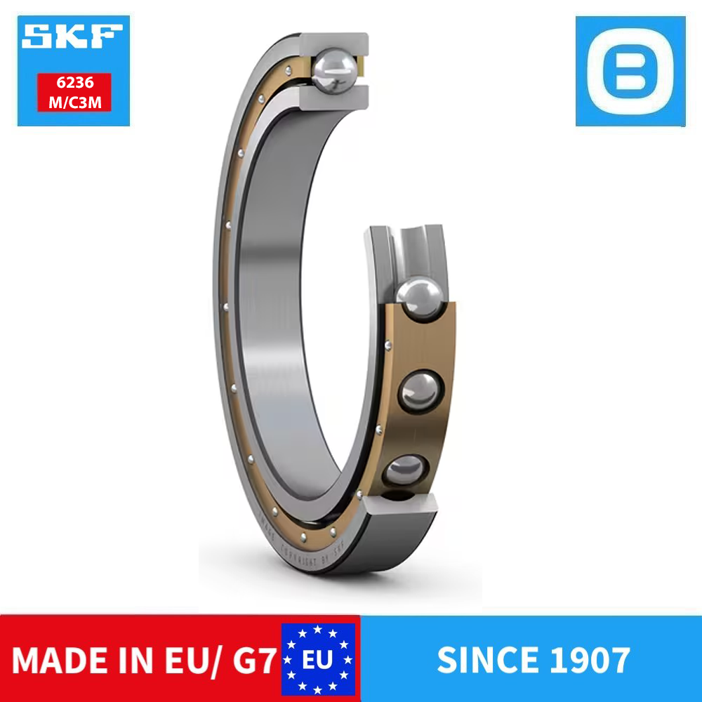 SKF 6236 M/C3 Deep groove ball bearing, Vòng bi cầu, d180xD320xB52 mm, Xuất sứ EU/G7