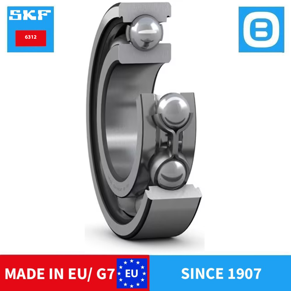 SKF 6312 2Z C3 2Z/C3 2RS1 2RS1/C3 2Z/C4 C4 Deep groove ball bearing, Vòng bi cầu, d60xD130xB31 mm, Xuất xứ EU/G7
