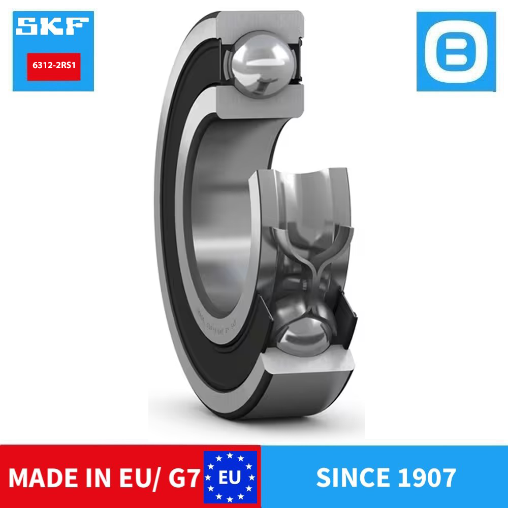 SKF 6312 2Z C3 2Z/C3 2RS1 2RS1/C3 2Z/C4 C4 Deep groove ball bearing, Vòng bi cầu, d60xD130xB31 mm, Xuất xứ EU/G7