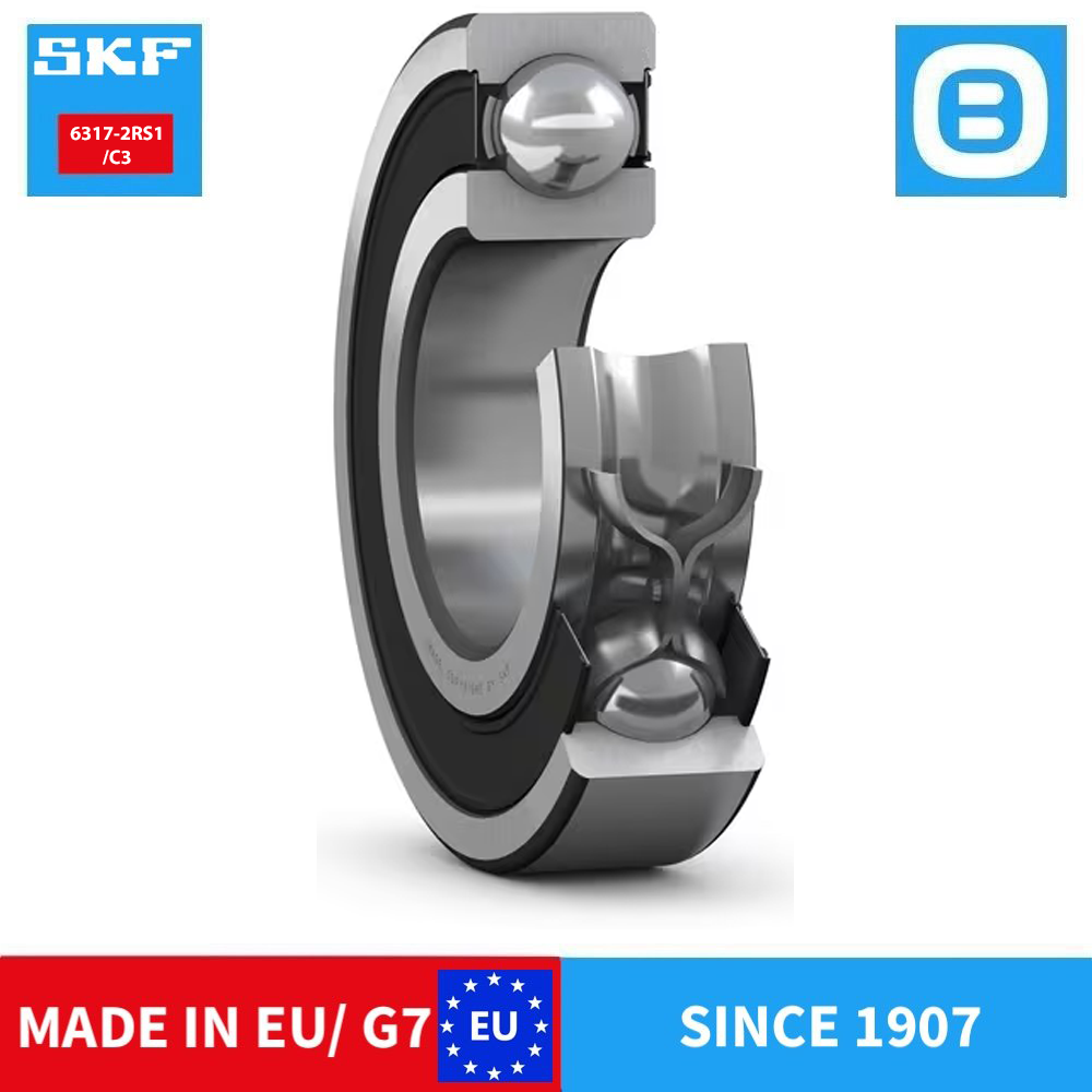 SKF 6317 2Z C3 2Z 2Z/C3 2RS1 2RS1/C3 C4 Deep groove ball bearing, Vòng bi cầu, d85xD180xB41 mm, Xuất xứ EU/G7