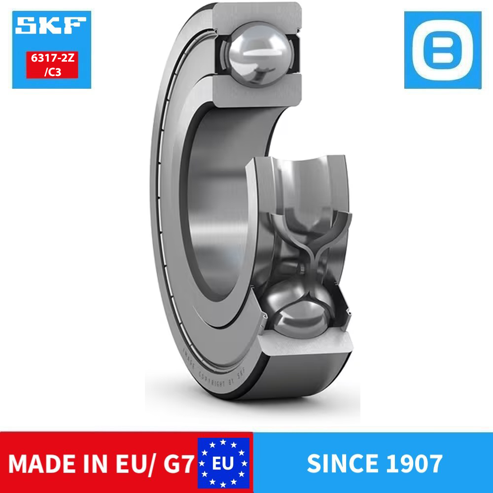 SKF 6317 2Z C3 2Z 2Z/C3 2RS1 2RS1/C3 C4 Deep groove ball bearing, Vòng bi cầu, d85xD180xB41 mm, Xuất xứ EU/G7