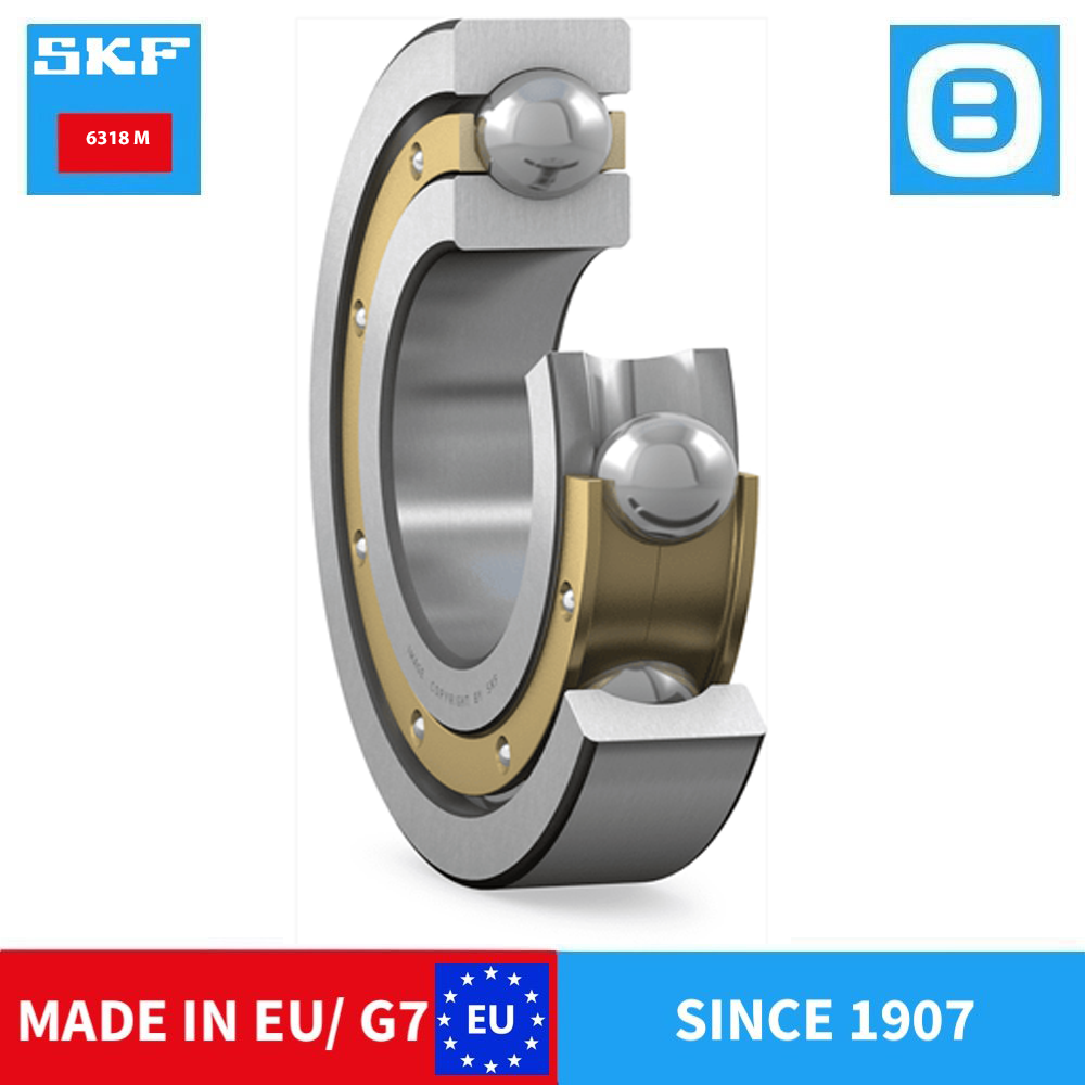 SKF 6318 2Z C3 2Z 2Z/C3 2RS1 2RS1/C3 M Deep groove ball bearing, Vòng bi cầu, d90xD190xB43 mm, Xuất xứ EU/G7