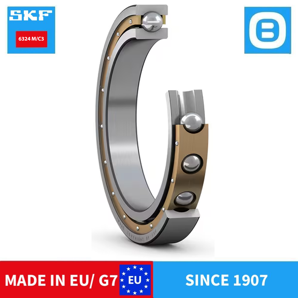 'SKF 6324 C3 2RS1 M M/C3 M/C3 VL 0241 Deep groove ball bearing, Vòng bi cầu, d120xD260xB55 mm, Xuất sứ EU/G7