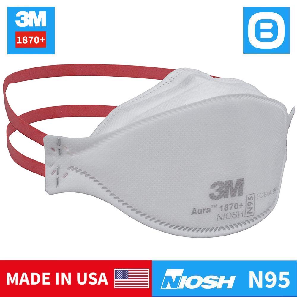 3M 1870+, Khẩu trang đạt tiêu chuẩn N95 NIOSH lọc 95% bụi mịn, mầm bệnh, virus trong không khí, Màu trắng