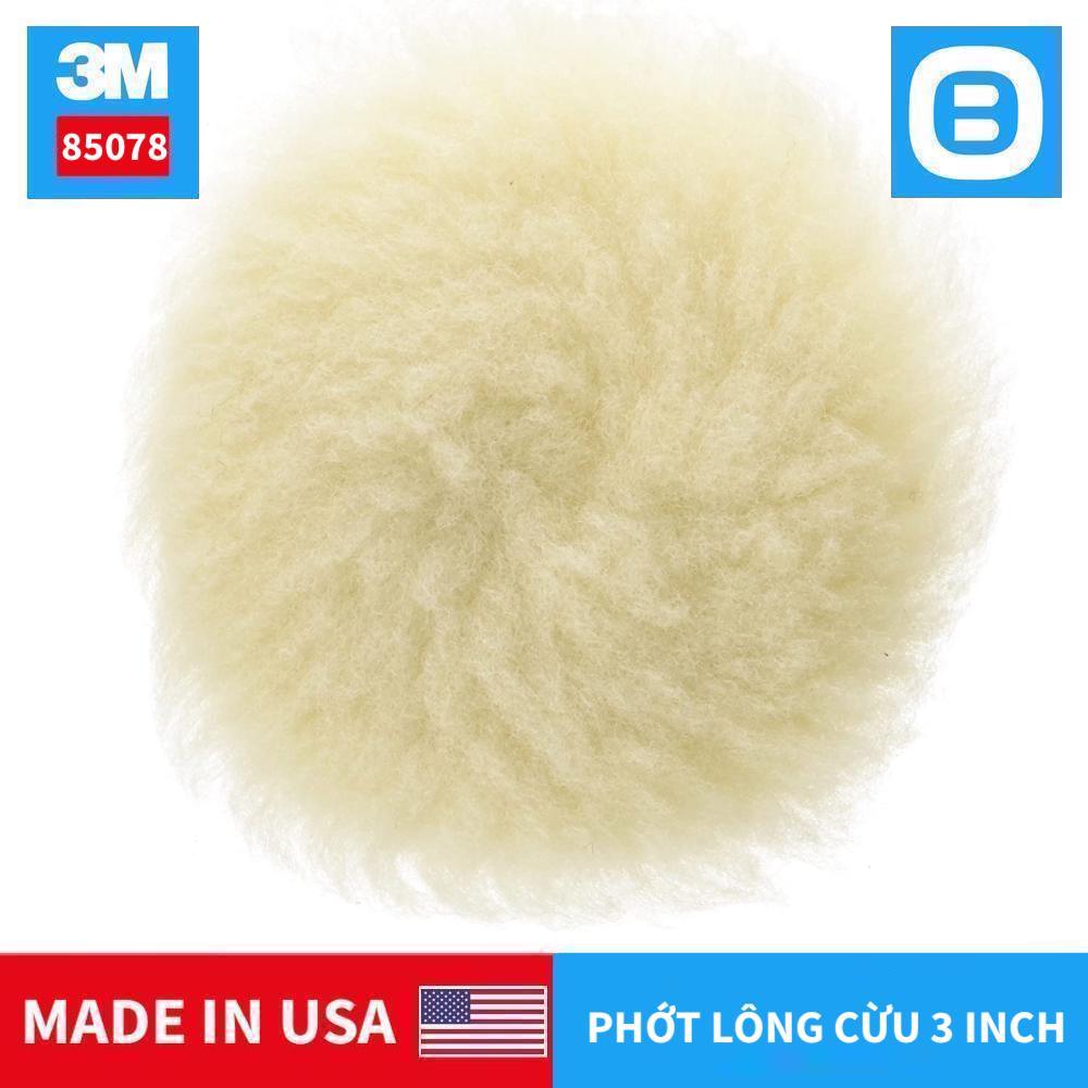 3M 85078 Finesse-It Buffing Pad, Phớt lông cừu đánh bóng 3 Inch, Màu trắng