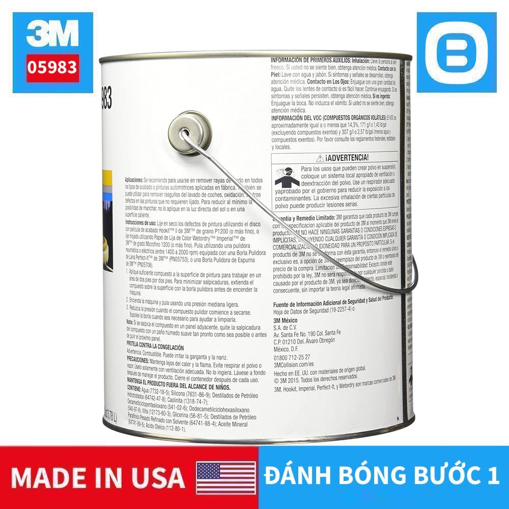 3M 05983 Paste Rubbing Compound, Paste đánh bóng bước 1, 3.78 lít