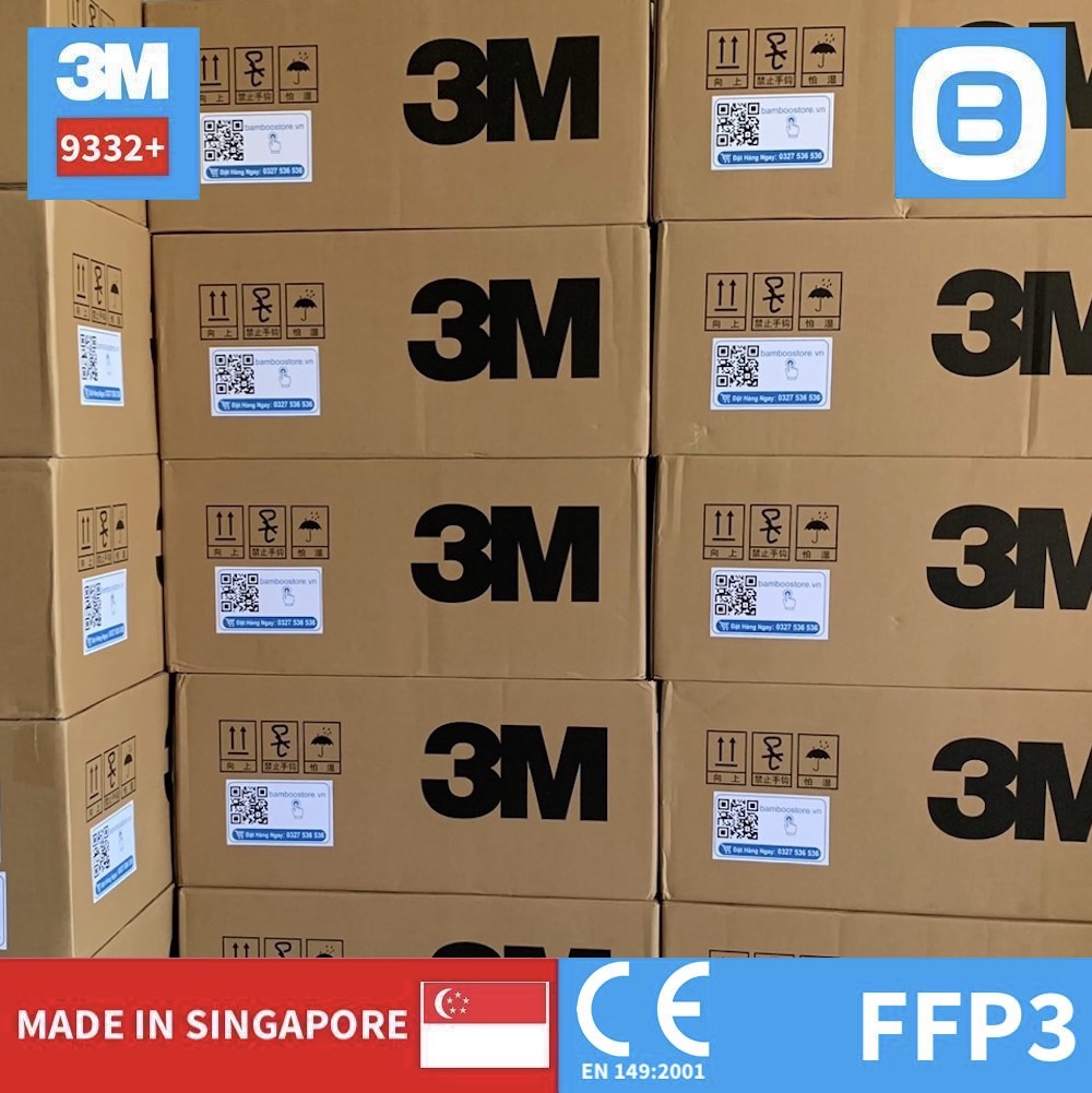 3M Aura 9332+, Khẩu trang bảo vệ hô hấp, Có Van, P3, Lọc 99% bụi mịn virus, Màu trắng, XA010017862
