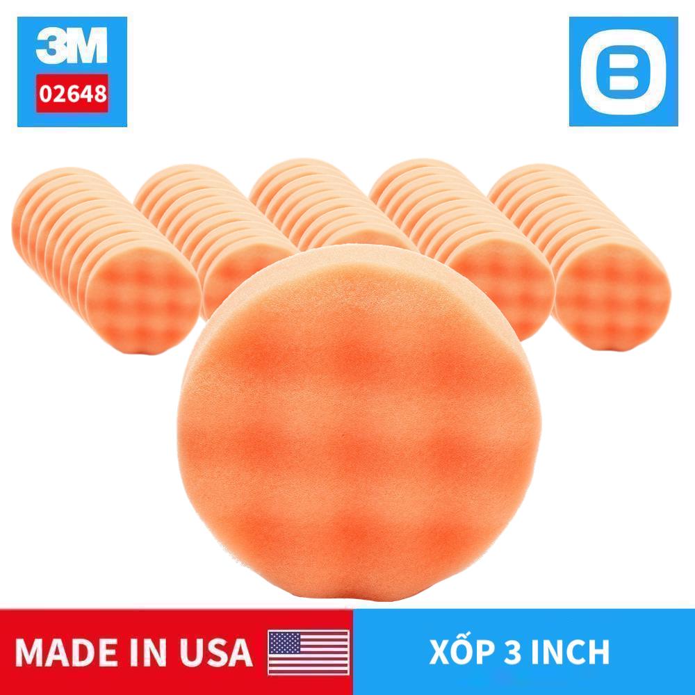 3M 02648 Foam Buffing Pad, Xốp đánh bóng 3 inch, Màu cam