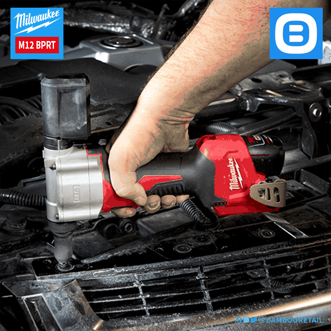 Milwaukee M12 BPRT, Máy bắn đinh rút, 12V, Đinh tán 4,8mm, 9000N, Màu đỏ đen, 18252007