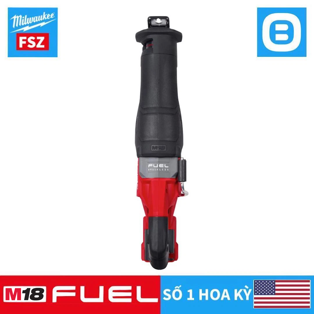 Milwaukee M18 FSZ, Máy cưa kiếm, 18V, Độ sọc 32mm, Màu đỏ đen, 18425009