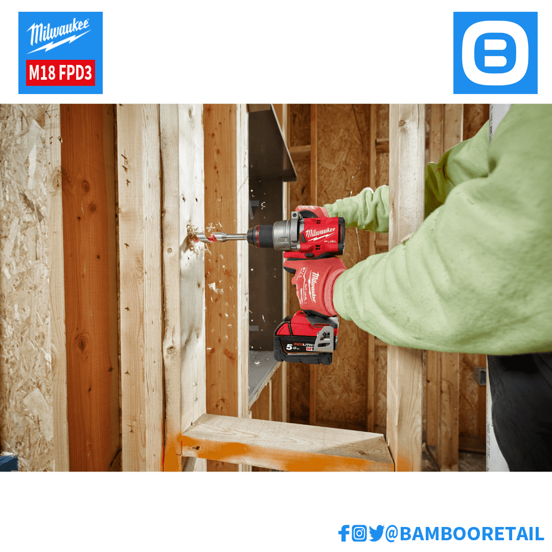 Milwaukee M18 FPD3, Máy khoan động lực, 18V, Màu đỏ đen