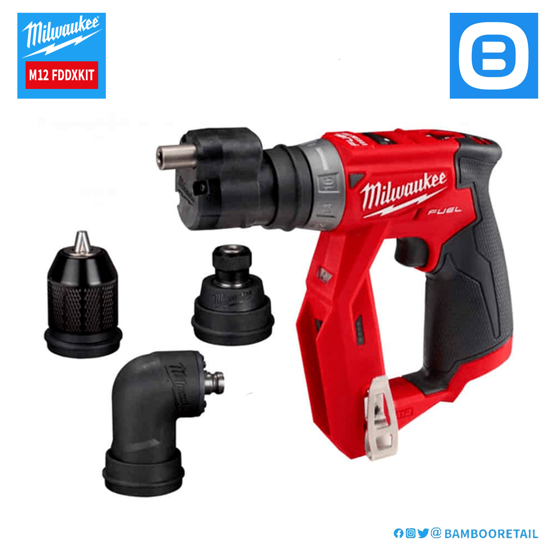Milwaukee M12 FDDXKIT, Thân máy khoan đa năng 4 đầu, 12V, Màu đỏ đen, 18365009
