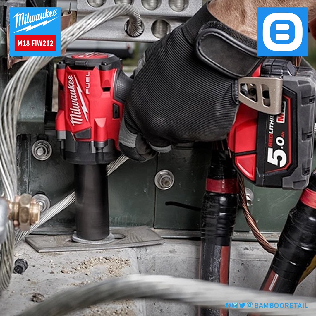 Milwaukee M18 FIW212, Máy siết bu lông, 18V, 339 Nm, 1/2 inch, M16, Màu đỏ đen, 18495026