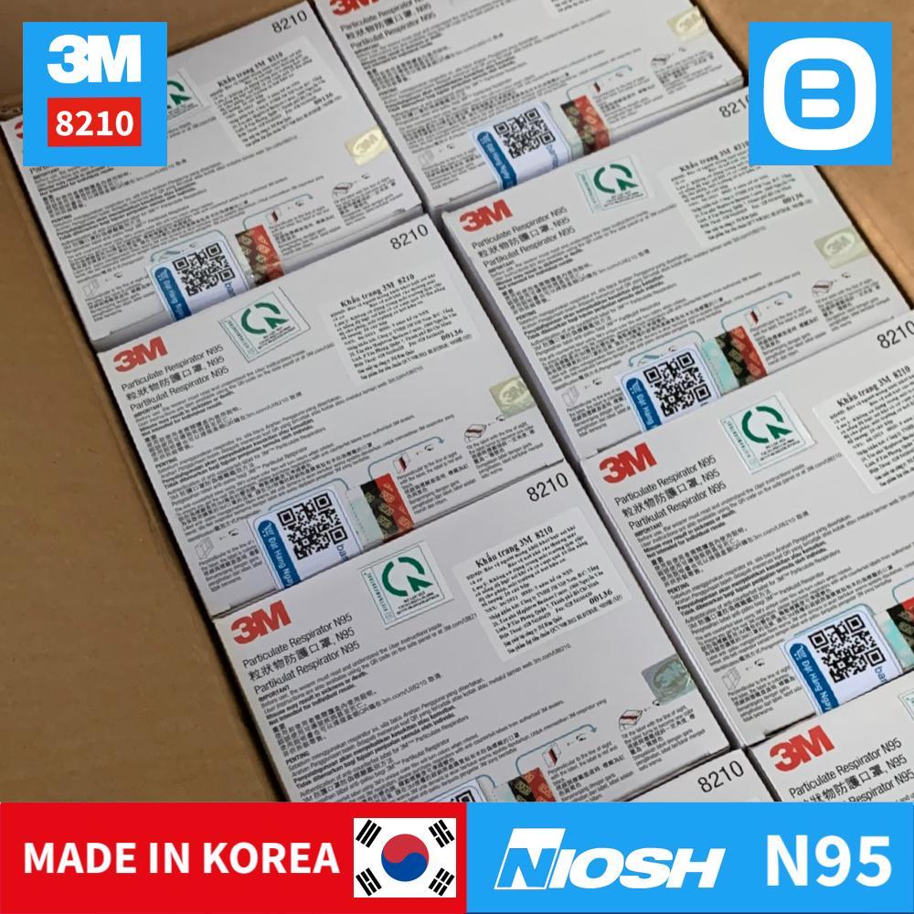 3M 8210, Khẩu trang bảo vệ hô hấp, Dây đeo qua đầu, NIOSH N95, Màu Trắng, WX700900136