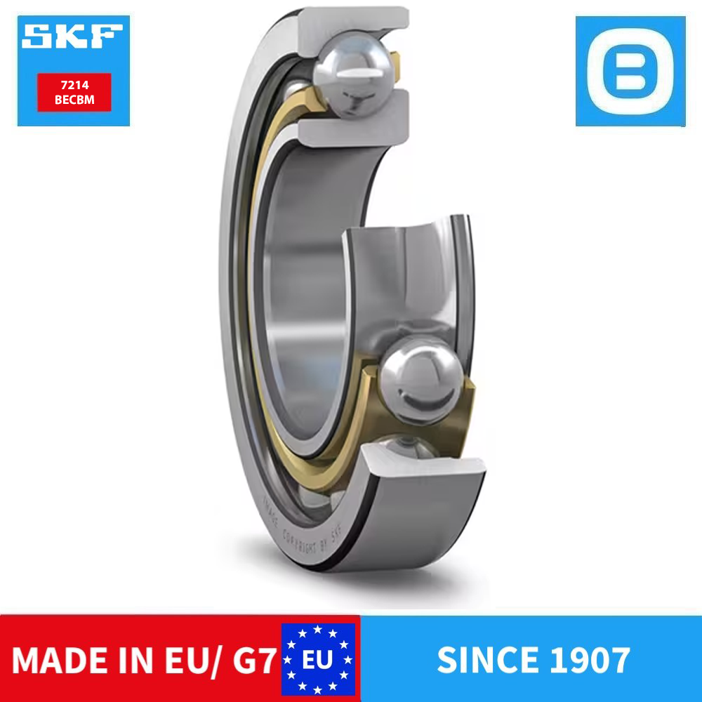 SKF 7214 BEP BECBM BECBP ACD/P4A Single row angular contact ball bearing, Vòng bi tiếp xúc góc, d70xD125xB24 mm, Xuất sứ EU/G7