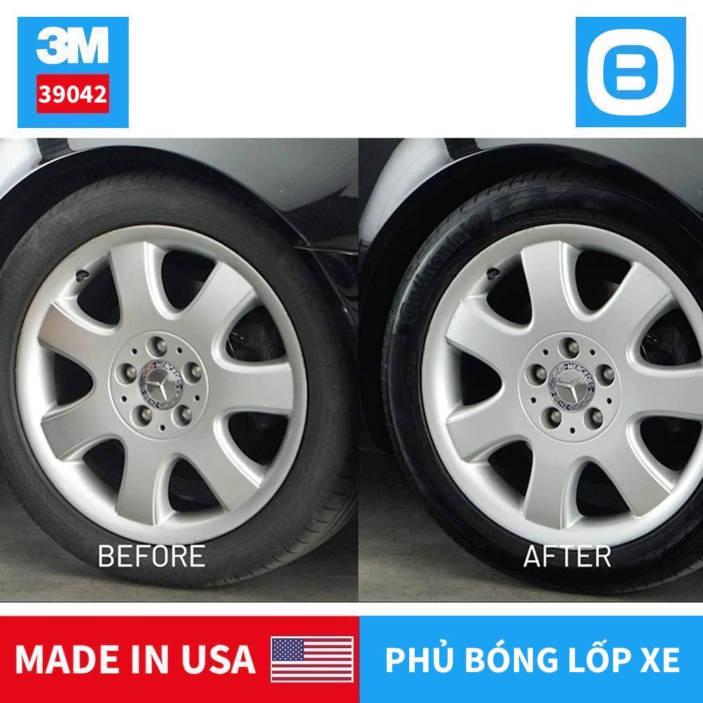 3M 39042 Tire Restorer, Chai xịt bảo dưỡng và phủ bóng lốp xe, 473ml