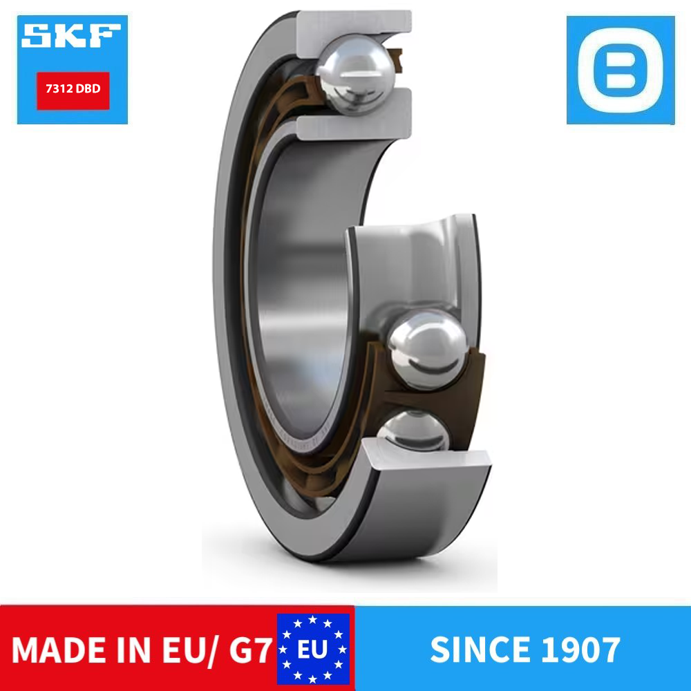 SKF 7312 BEP DBD BEGAM BECBM BACBP Single row angular contact ball bearing, Vòng bi tiếp xúc góc, d60xD130xB31mm, Xuất sứ EU/G7