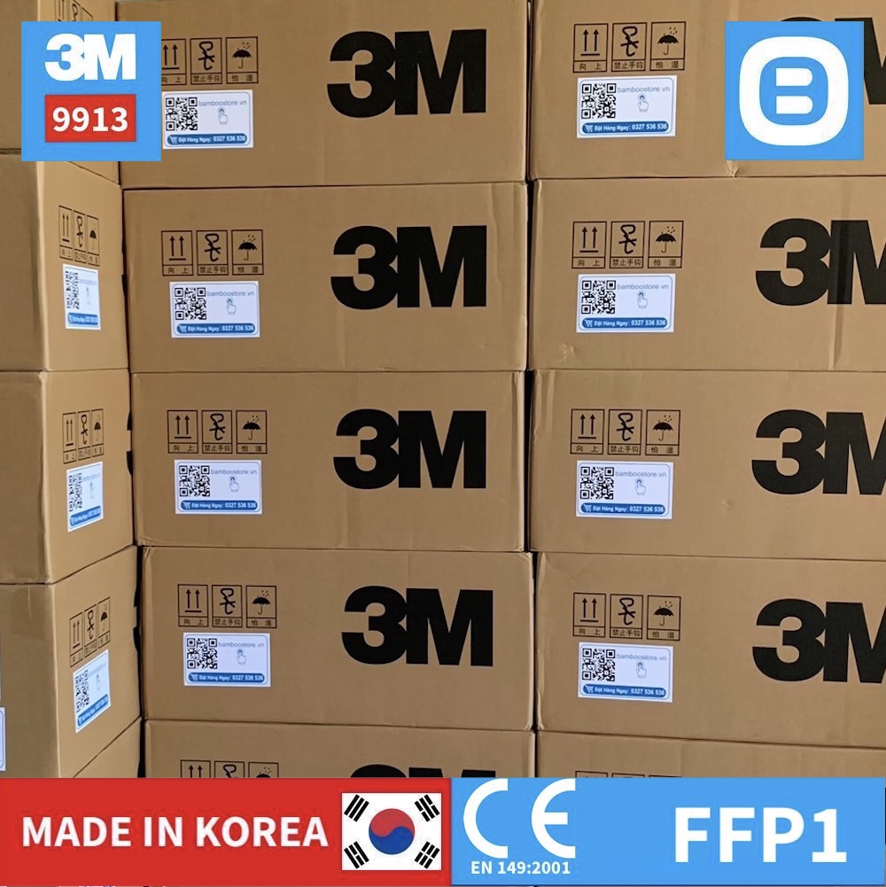 3M 9913, Khẩu trang than hoạt tính chống hóa chất bụi mịn, Dây đeo qua đầu, GP1, Màu xám, WX700900284