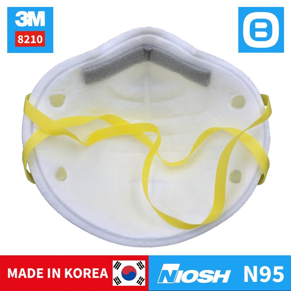 3M 8210, Khẩu trang bảo vệ hô hấp, Dây đeo qua đầu, NIOSH N95, Màu Trắng, WX700900136