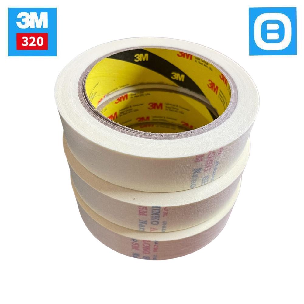 3M 320, Băng keo giấy siêu dính Scotch 320C, Chịu nhiệt đến 80 độ, Màu trắng