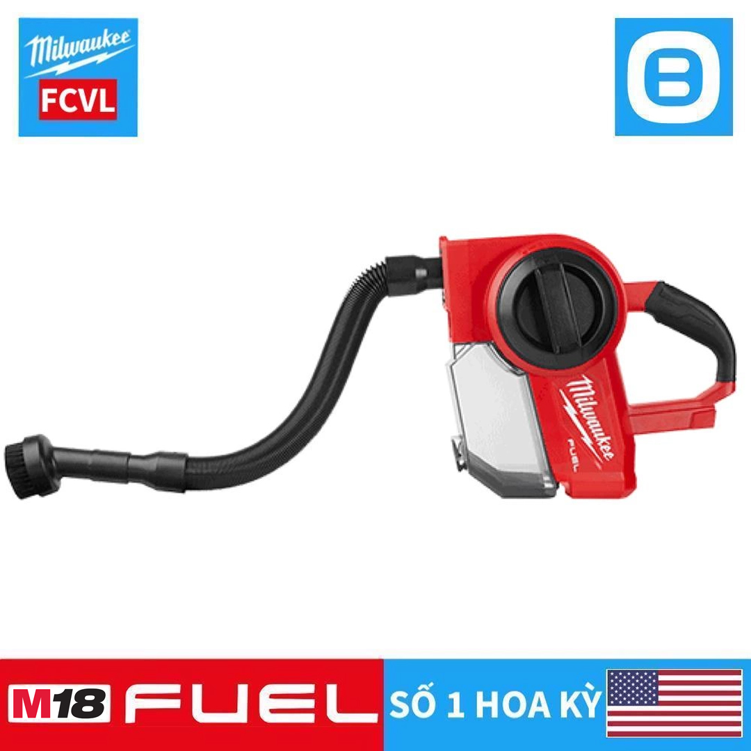 Milwaukee M18 FCVL, Máy hút bụi cầm tay, 18V, HEPA, 0.95L, Màu đỏ đen, 16121008