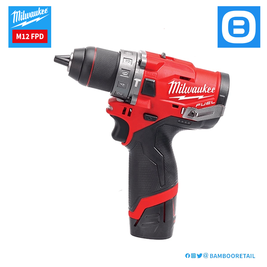 Milwaukee M12 FPD, Máy khoan động lực 12V, Màu đỏ đen, 18194045-18194050