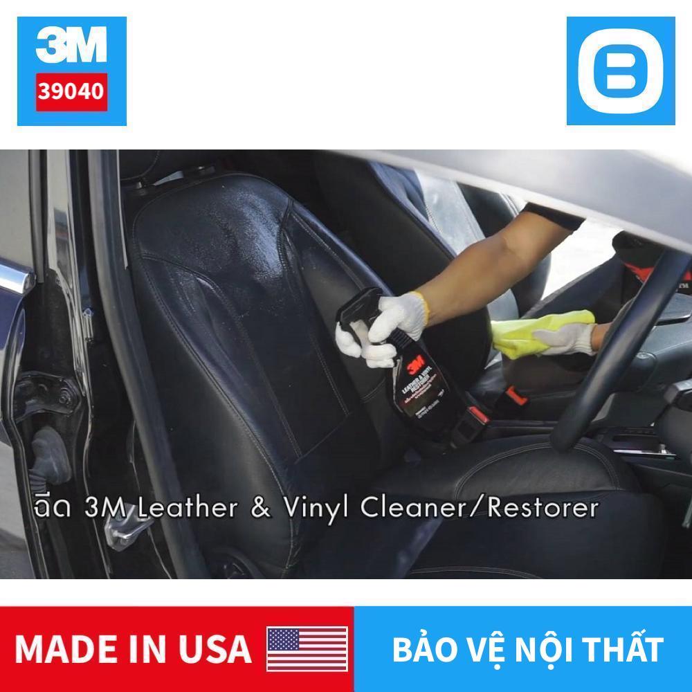 3M 39040 Leathers & Vinyl Restorer, Chai xịt chăm sóc và bảo vệ nội thất ô tô, 473ml