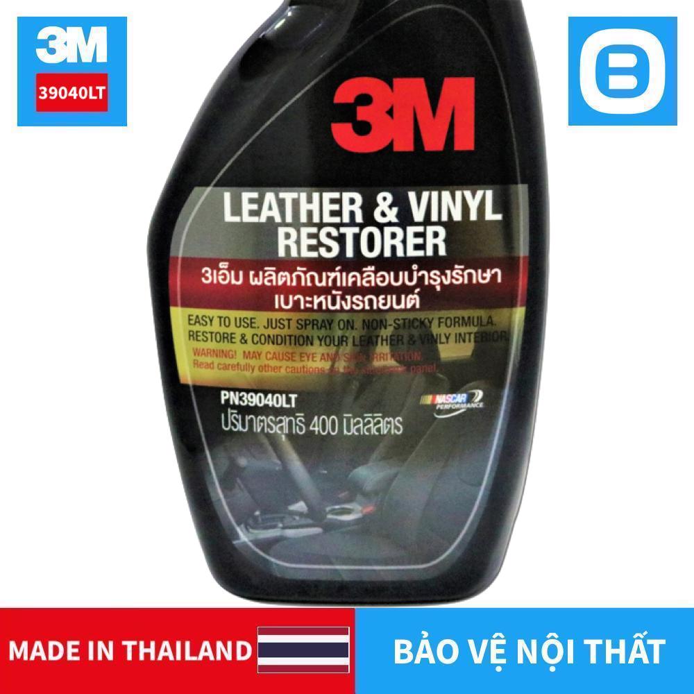 3M 39040LT Leathers & Vinyl Restorer, Chai xịt chăm sóc và bảo vệ nội thất ô tô, 400ml