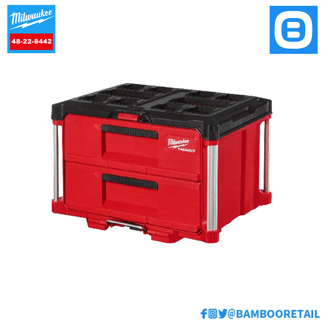 Milwaukee 48-22-8442, Hộp đựng dụng cụ, Kết cấu chống va đập, Màu đỏ đen