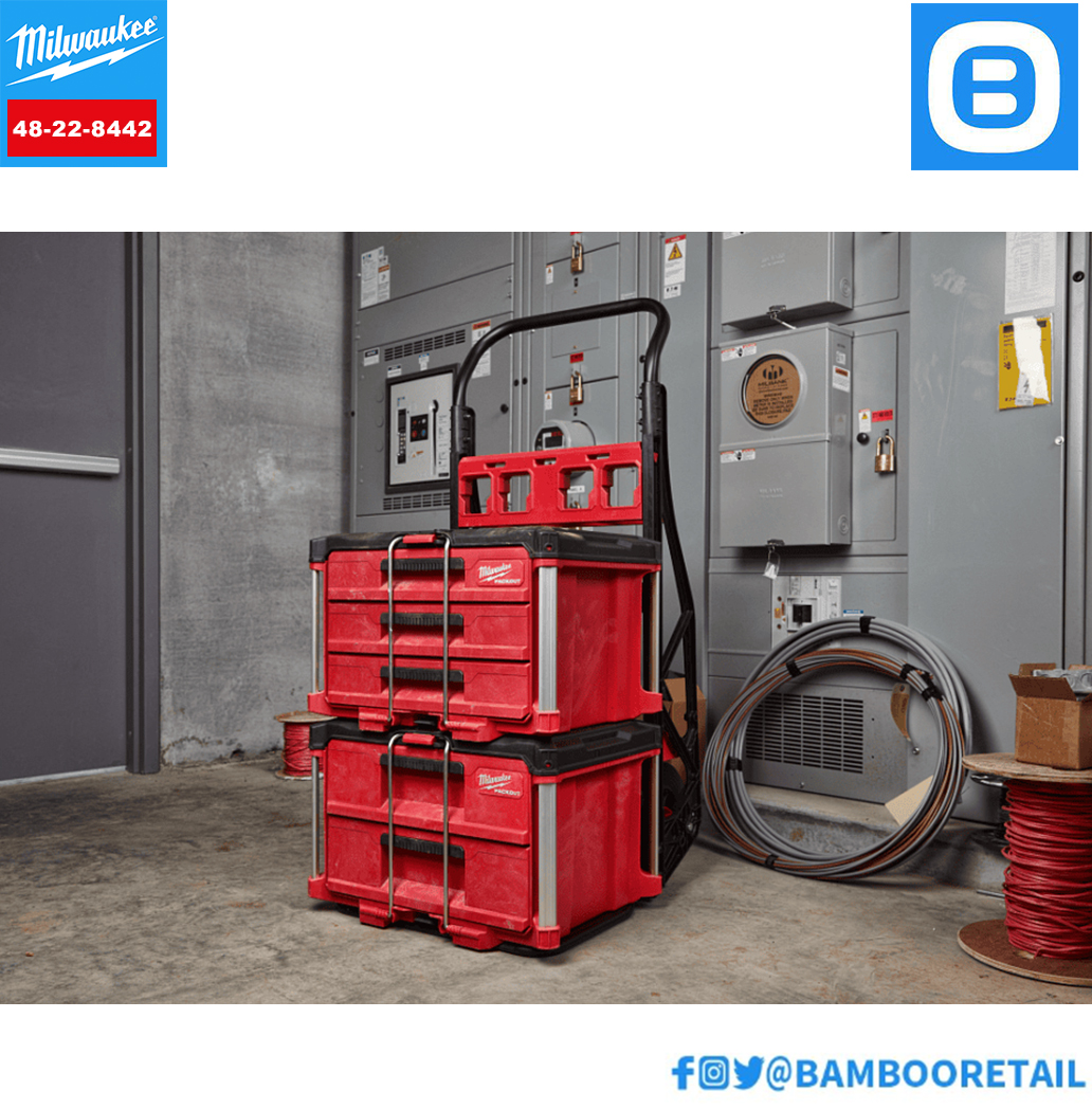 Milwaukee 48-22-8442, Hộp đựng dụng cụ, Kết cấu chống va đập, Màu đỏ đen