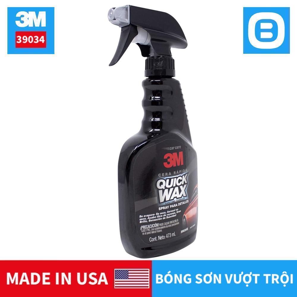 3M 39034 Quick Wax, Dung dịch tăng độ bóng sơn, 473ml