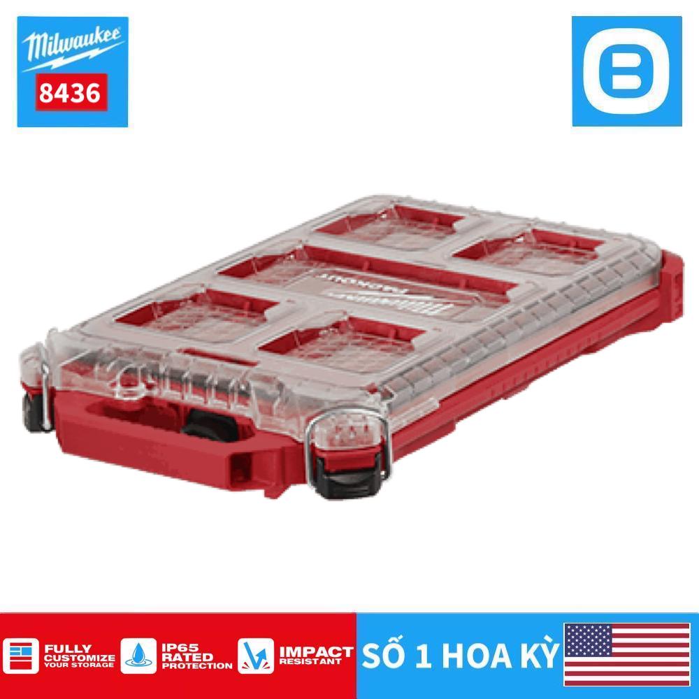 Milwaukee 8436, Hộp đựng dụng cụ, IP65, Chống va đập, Màu đỏ đen, 129305302