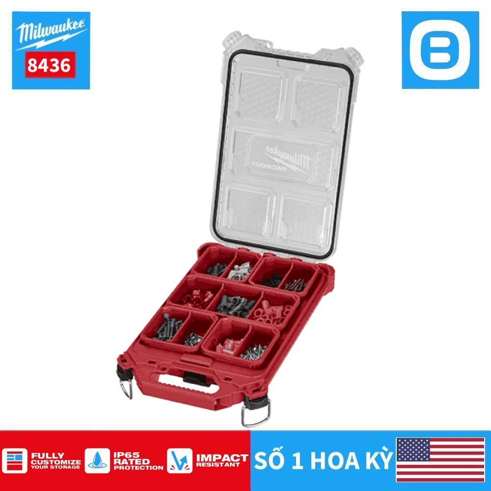 Milwaukee 8436, Hộp đựng dụng cụ, IP65, Chống va đập, Màu đỏ đen, 129305302