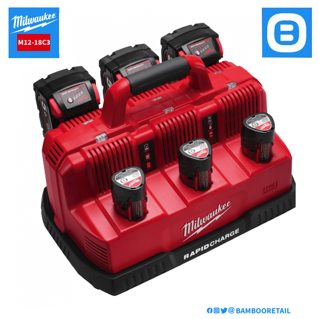 Milwaukee M12-18C3, Trạm sạc nhanh 12V-18V, 2092010