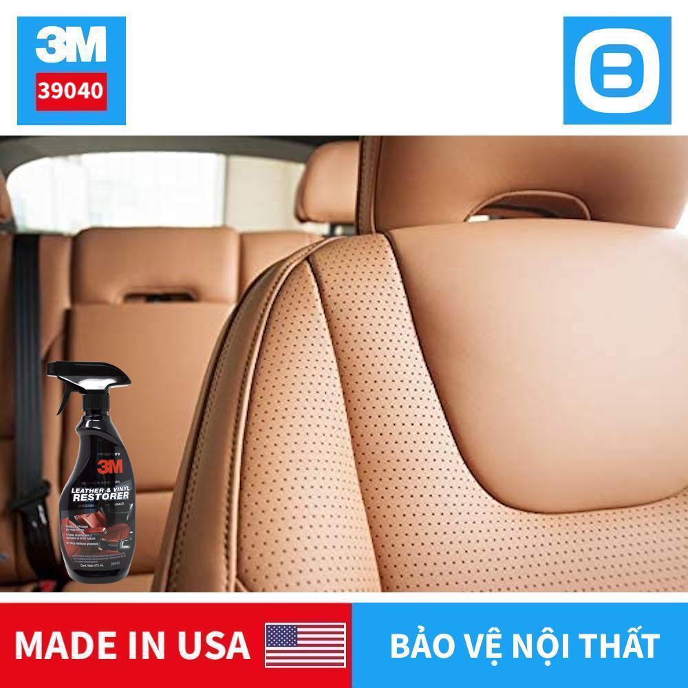 3M 39040 Leathers & Vinyl Restorer, Chai xịt chăm sóc và bảo vệ nội thất ô tô, 473ml