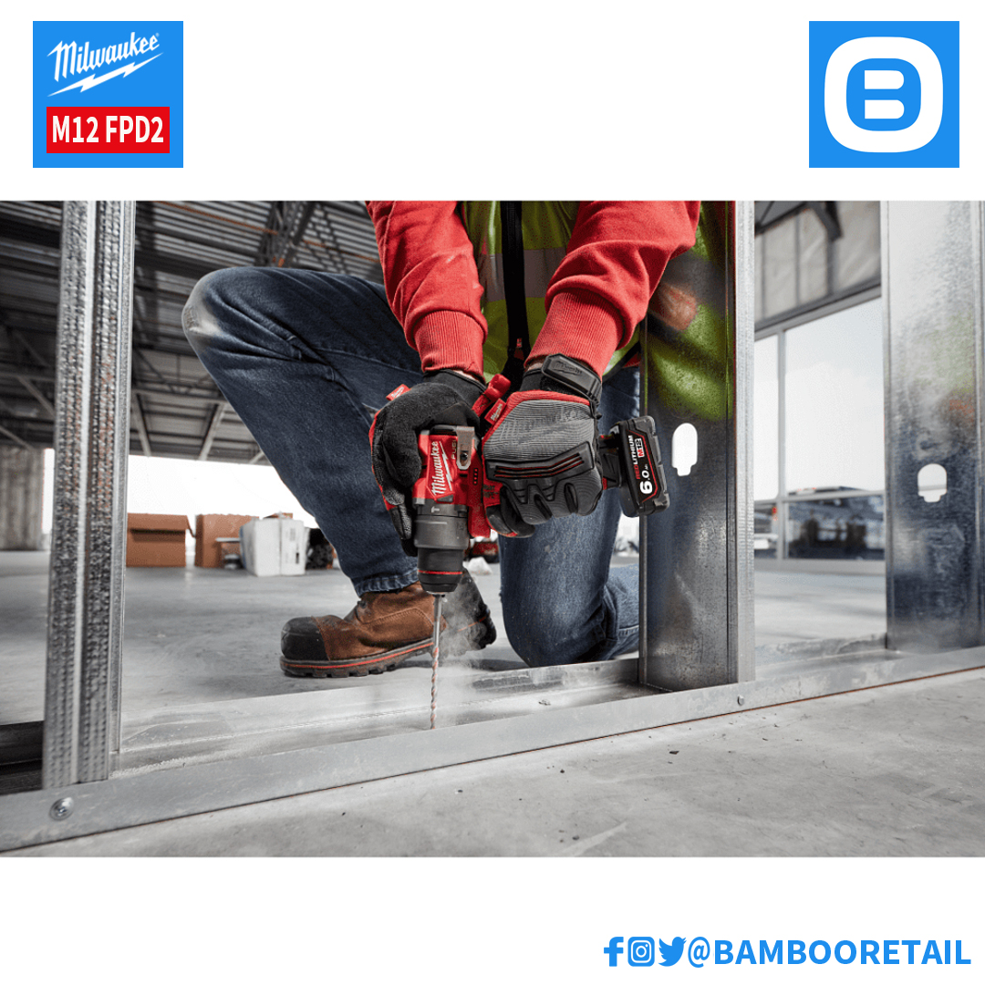 Milwaukee M12 FPD2, Máy khoan động lực, 12V, Màu đỏ đen