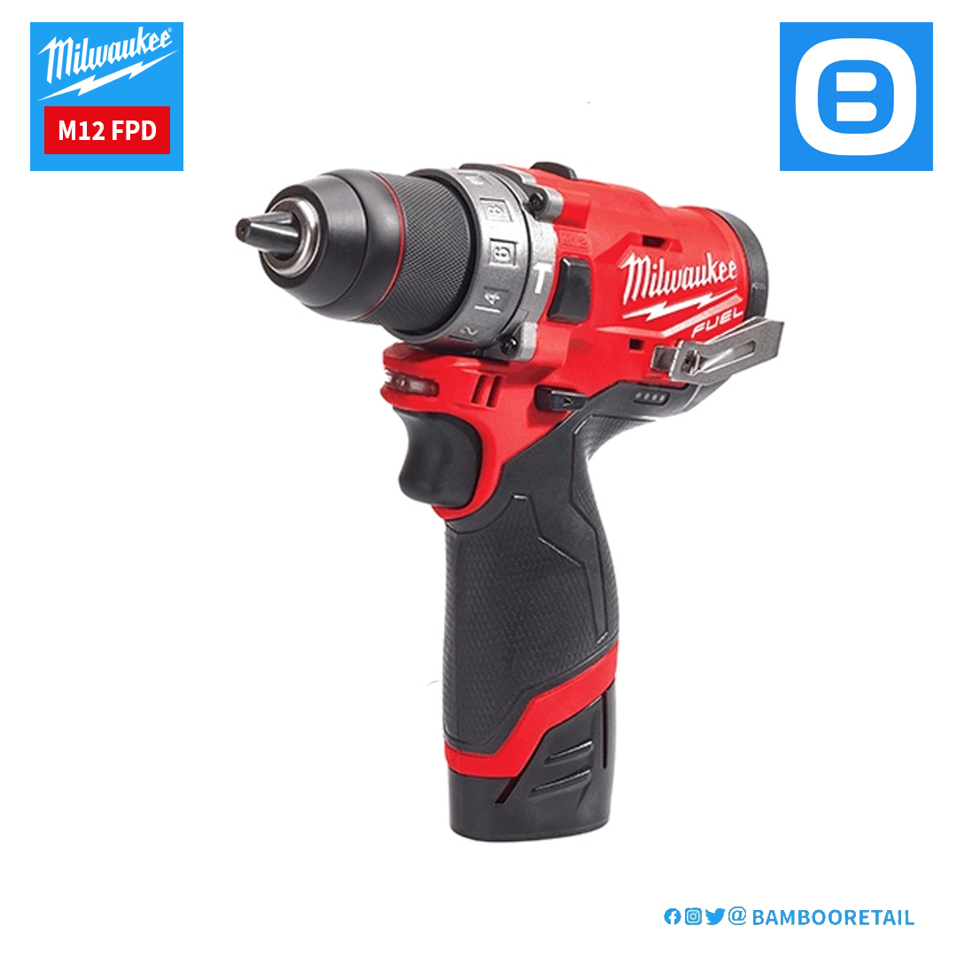 Milwaukee M12 FPD, Máy khoan động lực 12V, Màu đỏ đen, 18194045-18194050